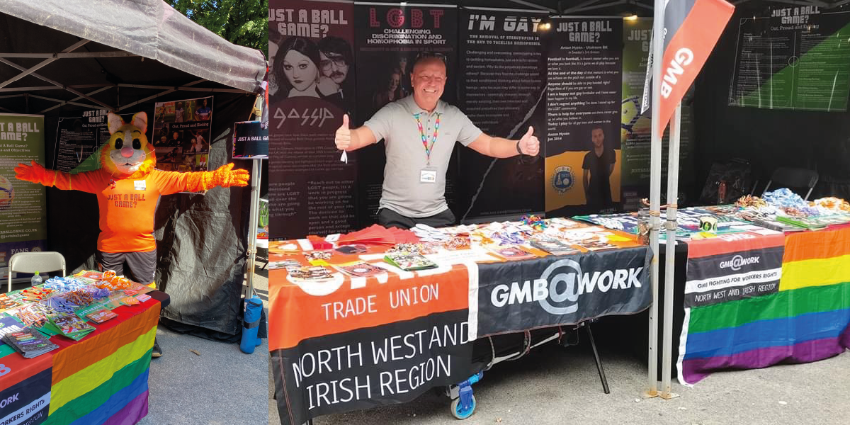 GMB union at Wigan Pride 2021 EQUALITY