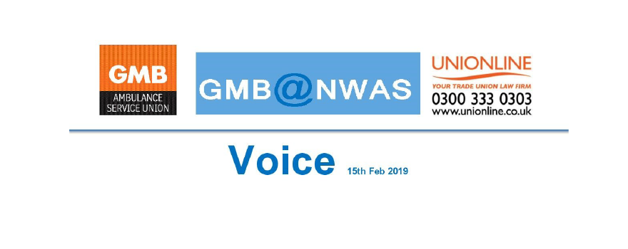GMB Ambulance trade union Voice news update