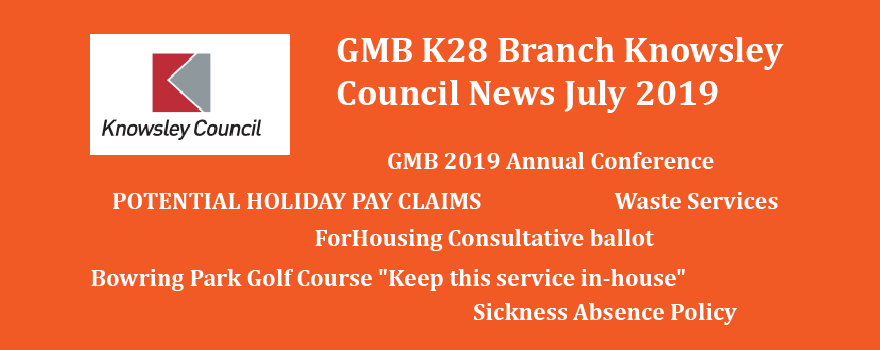 Knowsley Branch news of GMB trade union