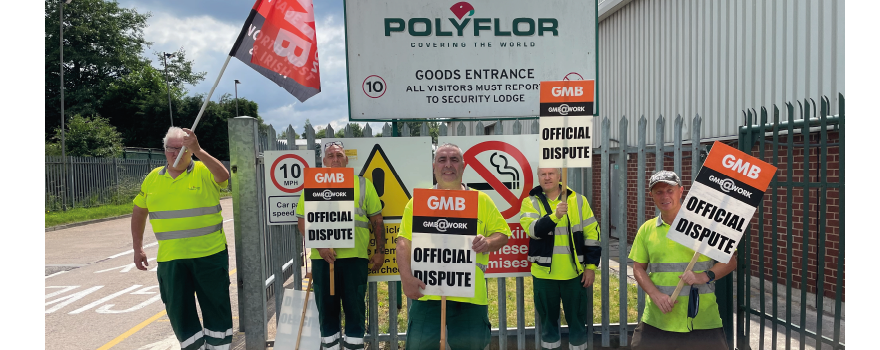GMB union members take industrial action at Polyfor