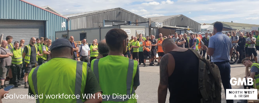 GMB union win pay dispute at Pemberton Park Home & Leisure in Wigan