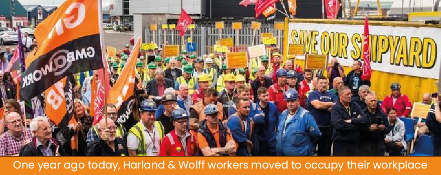GMB union success at shipyard Harland and Wolff